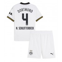 Camisa de Futebol Borussia Dortmund Nico Schlotterbeck #4 Equipamento Alternativo Infantil 2024-25 Manga Curta (+ Calças curtas)